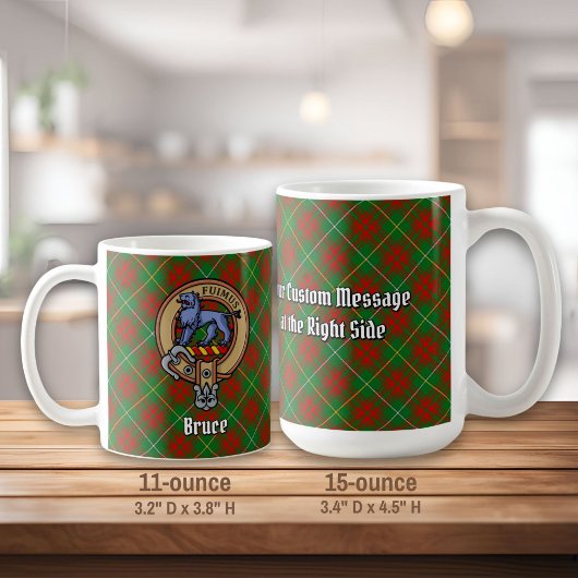 Clan Bruce Crest over de jacht op Tartan Koffiemok