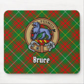 Clan Bruce Crest over de jacht op Tartan Muismat (Voorkant)