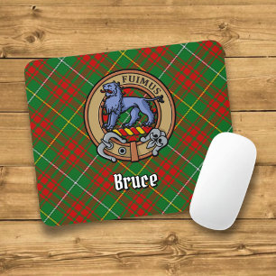 Clan Bruce Crest over de jacht op Tartan Muismat