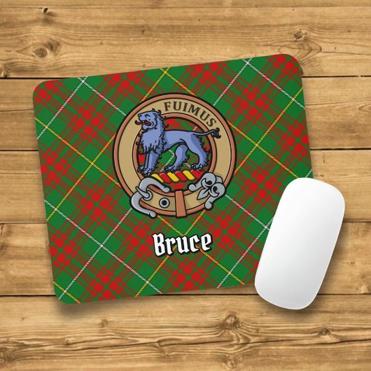 Clan Bruce Crest over de jacht op Tartan Muismat
