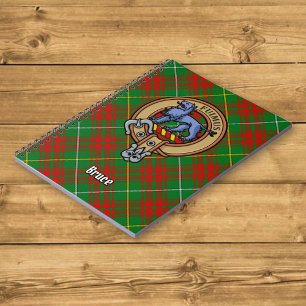 Clan Bruce Crest over de jacht op Tartan Notitieboek