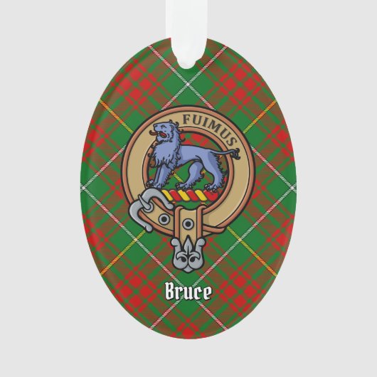 Clan Bruce Crest over de jacht op Tartan Ornament (voorkant)