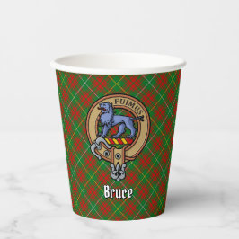 Clan Bruce Crest over de jacht op Tartan Papieren Bekers