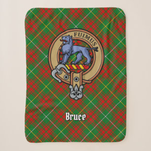 Clan Bruce Crest over de jacht op Tartan Sherpa Deken