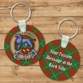 Clan Bruce Crest over de jacht op Tartan Sleutelhanger
