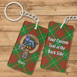 Clan Bruce Crest over de jacht op Tartan Sleutelhanger