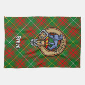 Clan Bruce Crest over de jacht op Tartan Theedoek (Horizontaal)