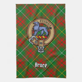 Clan Bruce Crest over de jacht op Tartan Theedoek