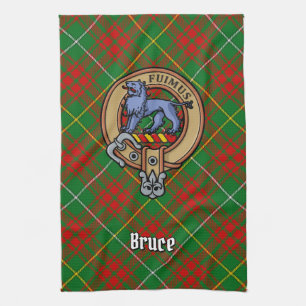 Clan Bruce Crest over de jacht op Tartan Theedoek