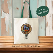 Clan Bruce Crest over de jacht op Tartan Tote Bag