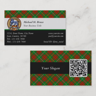 Clan Bruce Crest over de jacht op Tartan Visitekaartje