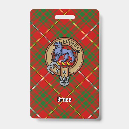 Clan Bruce Crest over Tartan Badge (Voorzijde)