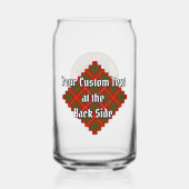 Clan Bruce Crest over Tartan Blikvorm Glas (Achterkant)