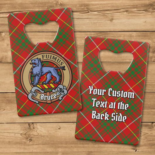 Clan Bruce Crest over Tartan Creditkaart Flessenopener