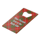 Clan Bruce Crest over Tartan Creditkaart Flessenopener (Achterkant Gekanteld)