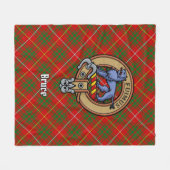 Clan Bruce Crest over Tartan Fleece Deken (Voorkant (Horizontaal))