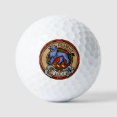 Clan Bruce Crest over Tartan Golfballen (Voorkant)
