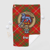 Clan Bruce Crest over Tartan Golfhanddoek (Insitu)