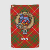 Clan Bruce Crest over Tartan Golfhanddoek (Voorkant)