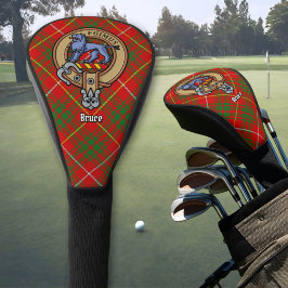 Clan Bruce Crest over Tartan Golfheadcover