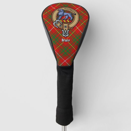 Clan Bruce Crest over Tartan Golfheadcover (Voorkant)