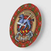 Clan Bruce Crest over Tartan Grote Klok (Hoek)