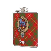 Clan Bruce Crest over Tartan Heupfles (Links)