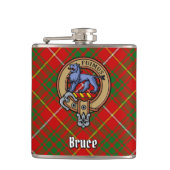 Clan Bruce Crest over Tartan Heupfles (Voorkant)