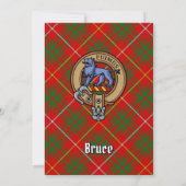 Clan Bruce Crest over Tartan Kaart (Achterkant)