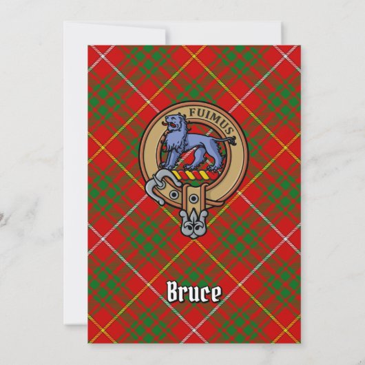 Clan Bruce Crest over Tartan Kaart (Achterkant)