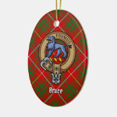 Clan Bruce Crest over Tartan Keramisch Ornament (Links)