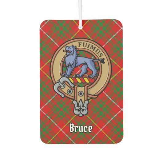 Clan Bruce Crest over Tartan Luchtverfrisser (Voorkant)