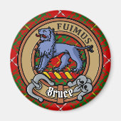 Clan Bruce Crest over Tartan Magneet (Voorkant)