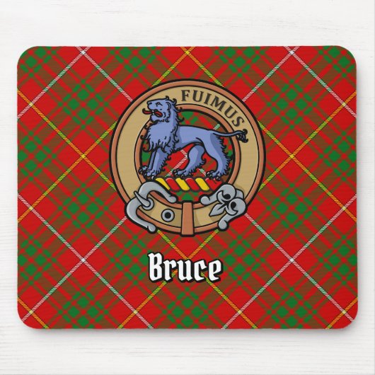 Clan Bruce Crest over Tartan Muismat (Voorkant)