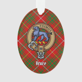 Clan Bruce Crest over Tartan Ornament