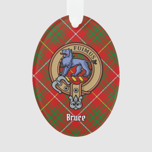 Clan Bruce Crest over Tartan Ornament (voorkant)