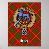 Clan Bruce Crest over Tartan Poster (Voorkant)