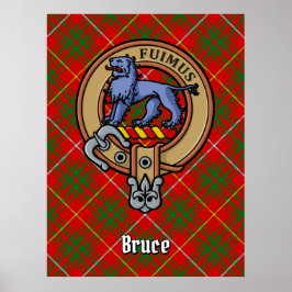 Clan Bruce Crest over Tartan Poster