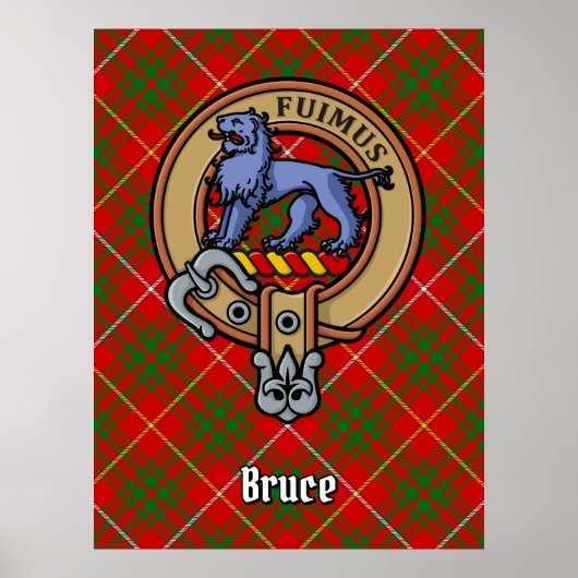 Clan Bruce Crest over Tartan Poster (Voorkant)