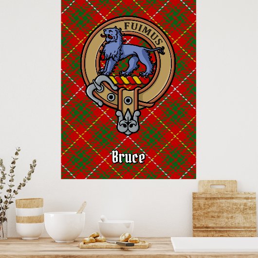 Clan Bruce Crest over Tartan Poster (Keuken)
