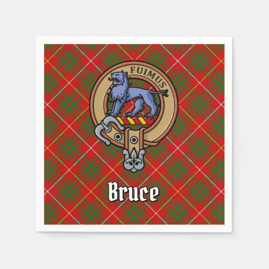 Clan Bruce Crest over Tartan Servet (Voorkant)