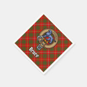 Clan Bruce Crest over Tartan Servet (Hoek)