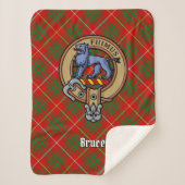 Clan Bruce Crest over Tartan Sherpa Deken (Voorkant)