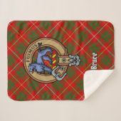 Clan Bruce Crest over Tartan Sherpa Deken (Voorkant (horizontaal))