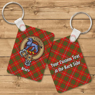 Clan Bruce Crest over Tartan Sleutelhanger