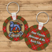 Clan Bruce Crest over Tartan Sleutelhanger