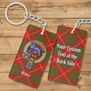 Clan Bruce Crest over Tartan Sleutelhanger