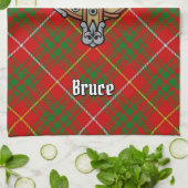 Clan Bruce Crest over Tartan Theedoek (Gevouwen)