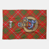 Clan Bruce Crest over Tartan Theedoek (Horizontaal)