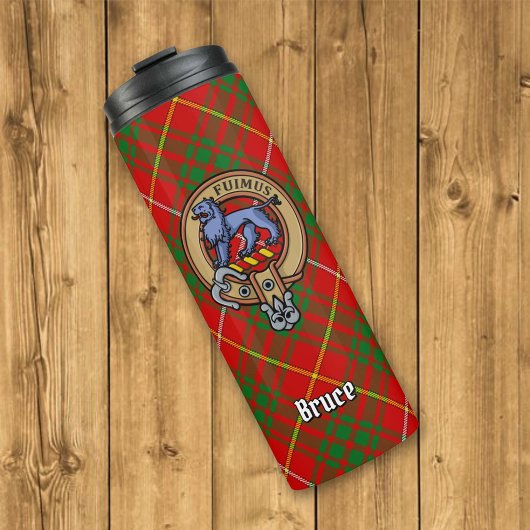 Clan Bruce Crest over Tartan Thermosbeker